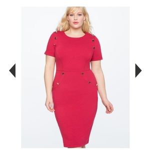 Pink button detail dress